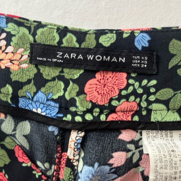 ZARA moody Floral Wide Leg Pants XS boho whimsigoth girlhood coquette 70s hippi - Picture 7 of 8